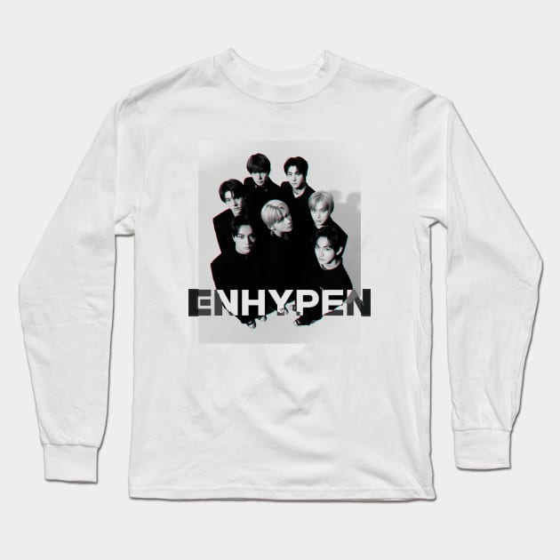 ENHYPEN Group photo with Logo Long Sleeve T-Shirt by bixxbite